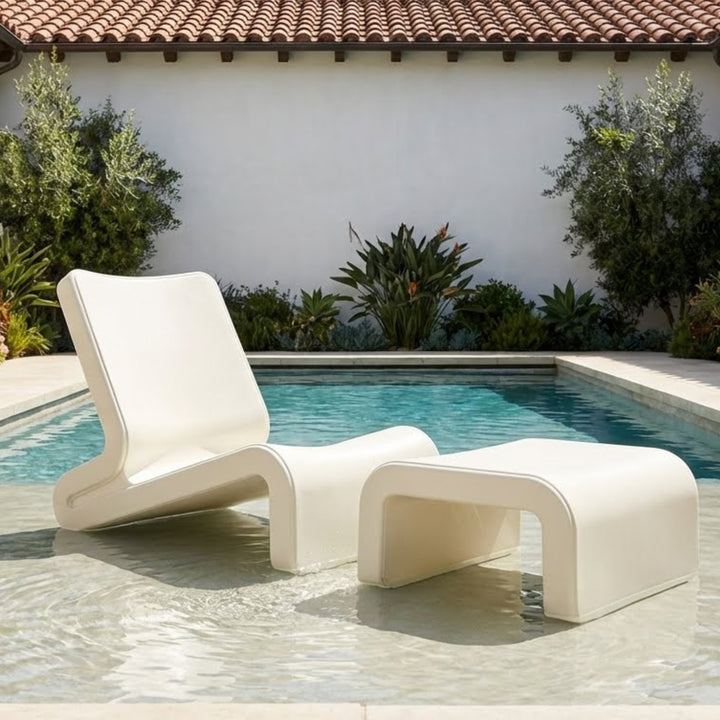 Line Lounge Chair – Modern In-Pool Lounge Chair for Baja & Sun Shelves with Optional Line Ottoman