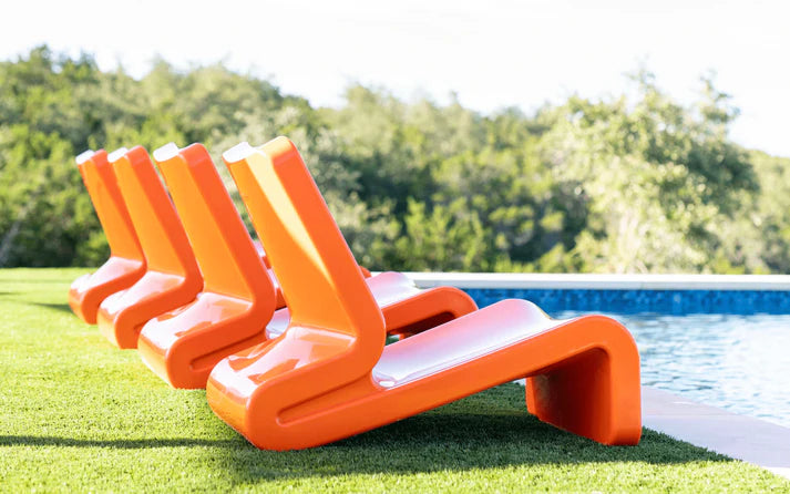 Line Lounge Chair – Modern In-Pool Lounge Chair for Baja & Sun Shelves with Optional Line Ottoman