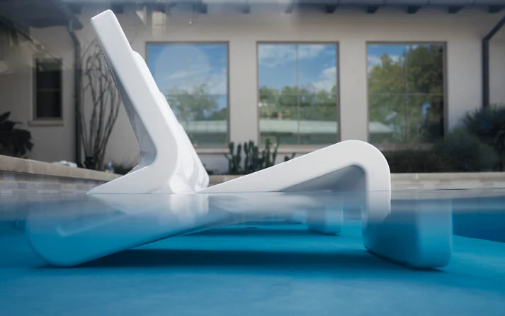 Line Lounge Chair – Modern In-Pool Lounge Chair for Baja & Sun Shelves with Optional Line Ottoman