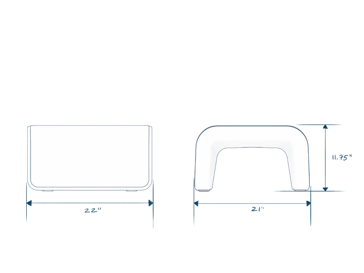 Line Ottoman - Modern Outdoor Ottoman or Side Table for Pool Ledges, Patios & Baja Shelves