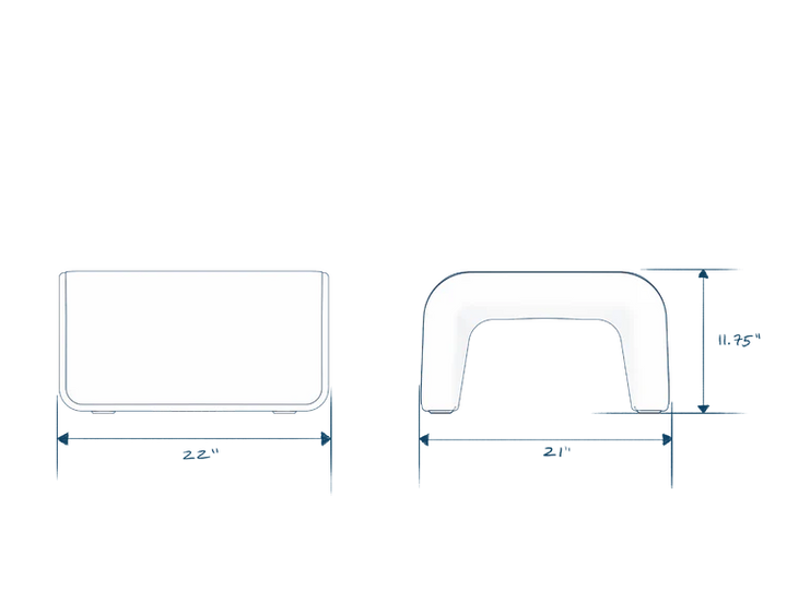 Line Ottoman - Modern Outdoor Ottoman or Side Table for Pool Ledges, Patios & Baja Shelves