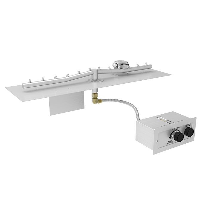HPC 48" Linear Flat SST Torpedo Push Button Ignition Flame Sensing Insert - Propane Fuel