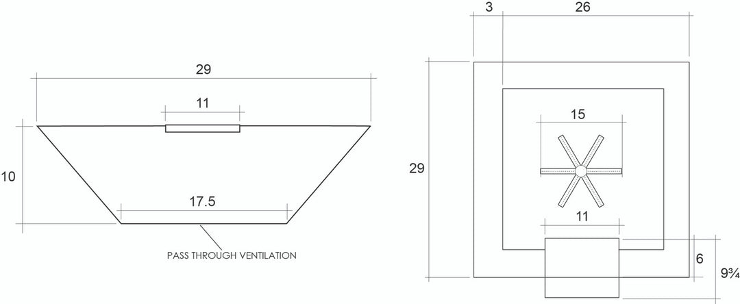 Lombard-P Water Bowl – 29" Concrete Poolside Water Feature with 11" Scupper