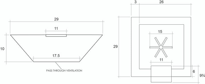 Lombard-P Water Bowl – 29" Concrete Poolside Water Feature with 11" Scupper