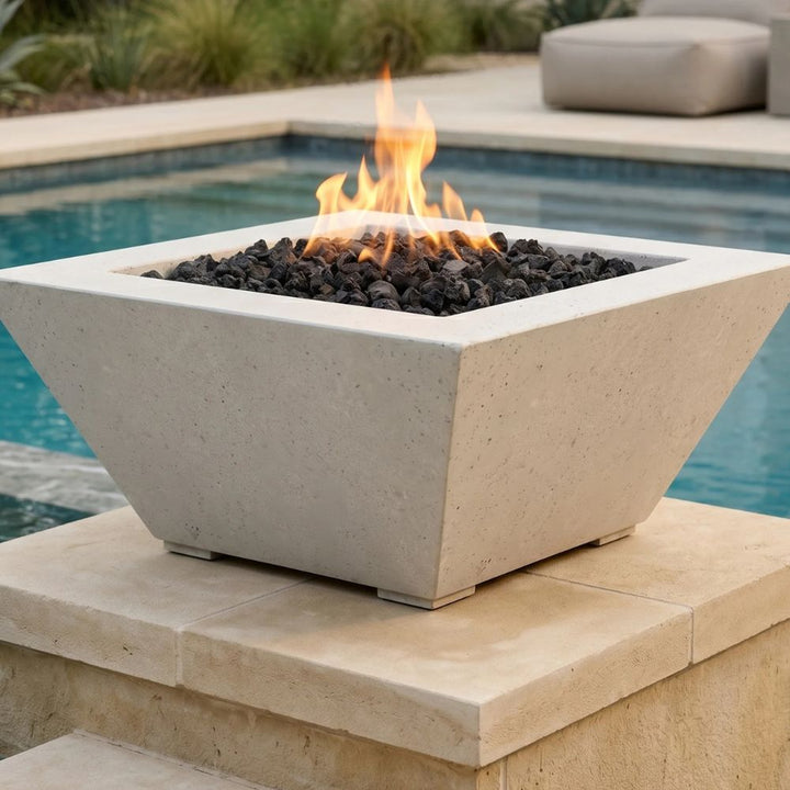 Lombard-P Tall Fire Bowl – 32" Luxury Outdoor Gas Fire Pit (65,000 BTUs, NG or Propane)