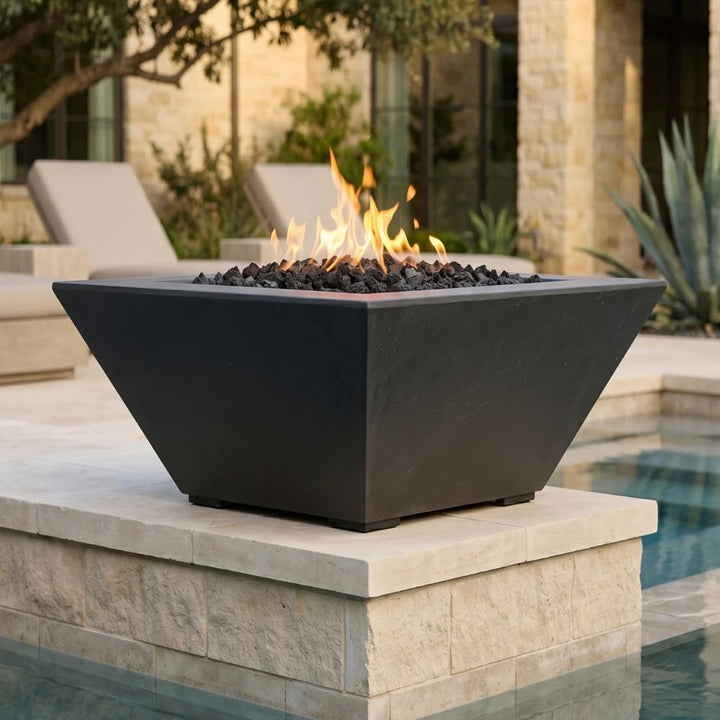 Lombard-P Tall Fire Bowl – 32" Luxury Outdoor Gas Fire Pit (65,000 BTUs, NG or Propane)