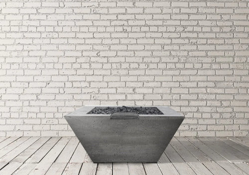 Lombard-P Tall Fire & Water Bowl – 32" Concrete Poolside Fire and Water Feature (65,000 BTUs, NG or Propane)
