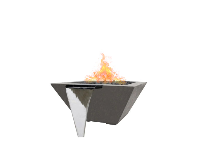Lombard-P Tall Water Bowl – 32" Concrete Poolside Water Feature with 11" Scupper