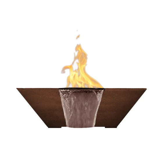 Lombard-P Water Bowl – 29" Concrete Poolside Water Feature with 11" Scupper