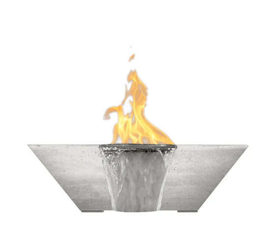 Lombard-P Water Bowl – 29" Concrete Poolside Water Feature with 11" Scupper