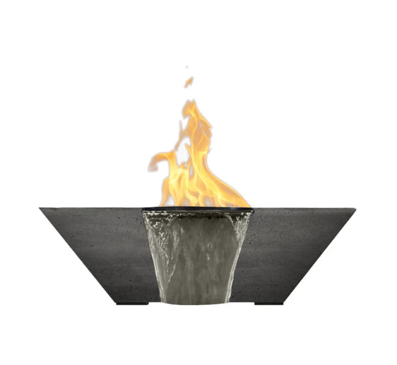 Lombard-P Water Bowl – 29" Concrete Poolside Water Feature with 11" Scupper