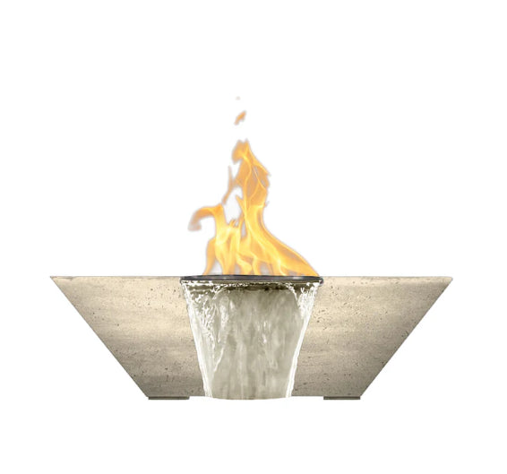 Lombard-P Water Bowl – 29" Concrete Poolside Water Feature with 11" Scupper