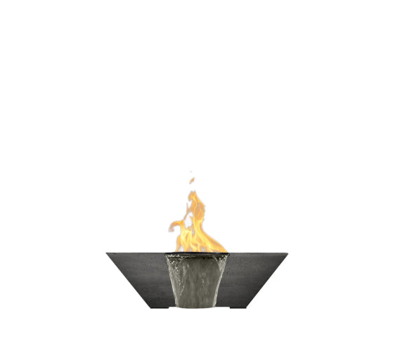 Lombard-P Water Bowl – 29" Concrete Poolside Water Feature with 11" Scupper