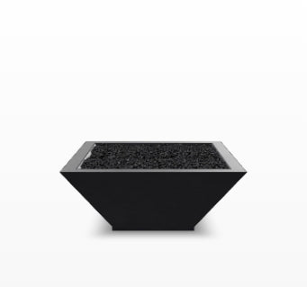 Lombard Fire Table – 65,000 BTU Square Outdoor Gas Fire Pit in Handcrafted Pewter Finish