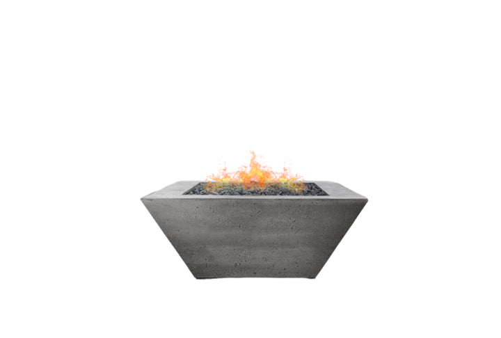 Lombard Fire Table – 65,000 BTU Square Outdoor Gas Fire Pit in Handcrafted Pewter Finish