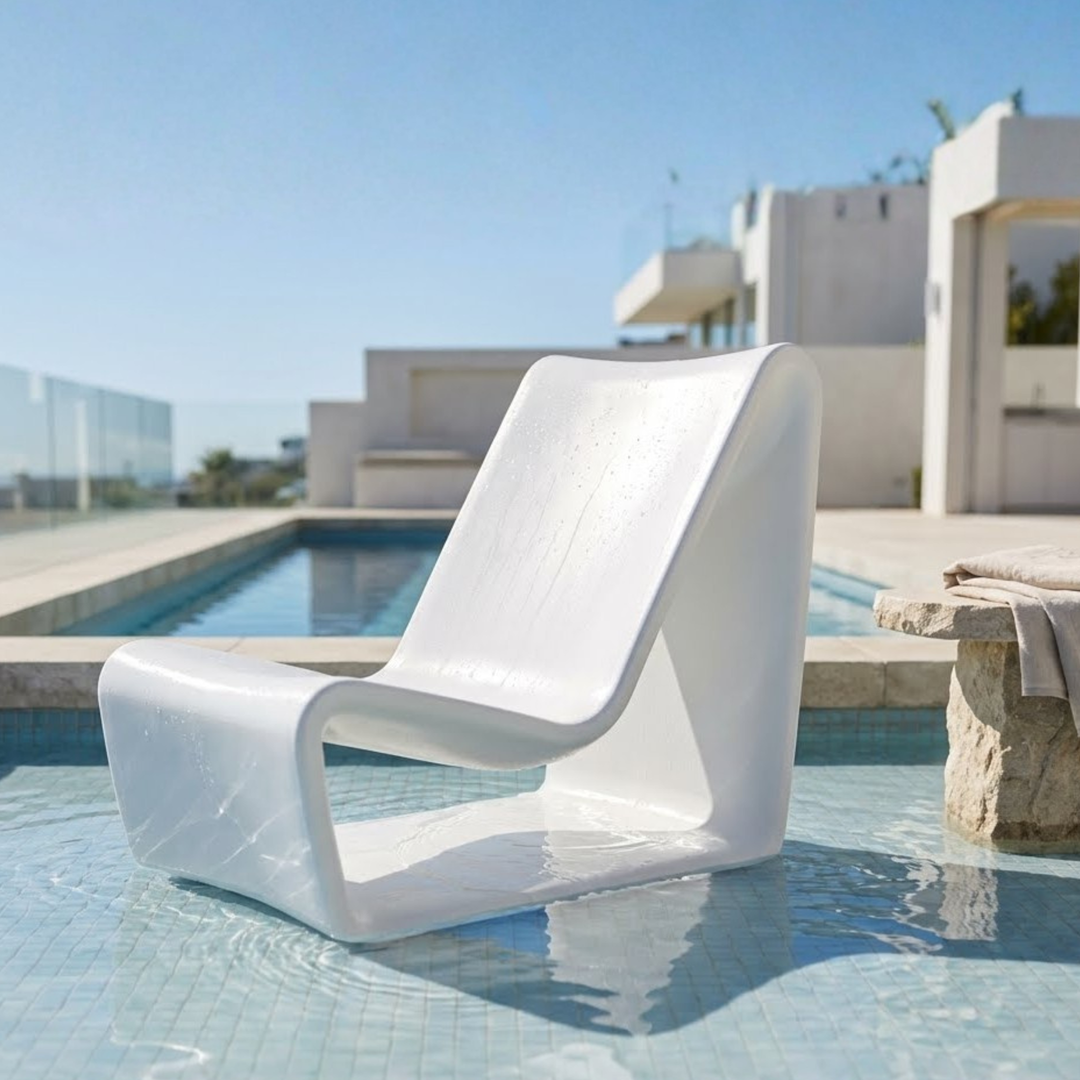 Loop Lounge Chair – Modern Outdoor & In-Pool Lounge Chair for Tanning Ledges with Optional Loop Side Table