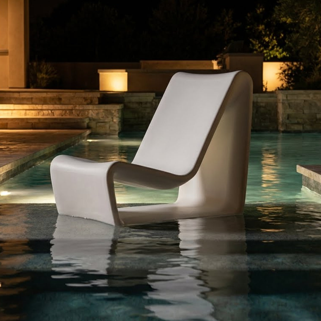 Loop Lounge Chair – Modern Outdoor & In-Pool Lounge Chair for Tanning Ledges with Optional Loop Side Table