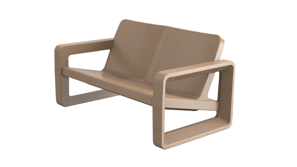 Deck Loveseat - Modern Outdoor Resin Loveseat for Patios, Porches & Pool Ledges