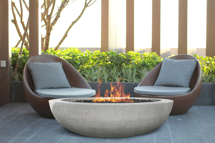 Moderno 70 Outdoor Fire Bowl – 70” Extra-Large Handcrafted Concrete Gas Fire Pit with Optional 14” Rim