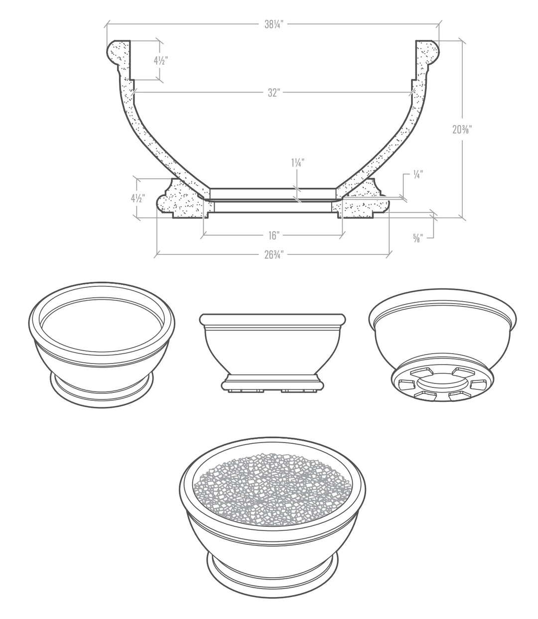 LOC Outdoor Marbella 38" Fire Bowl