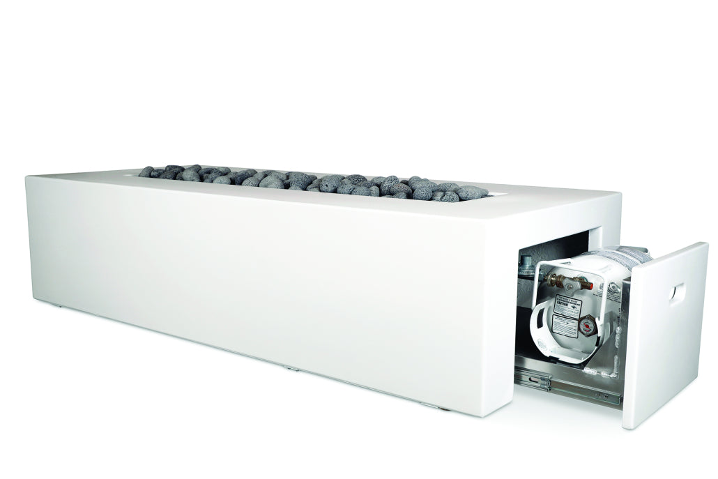 Archpot Manhattan Rectangle Fire Table LP 78X32X20 w/ GFRC Door