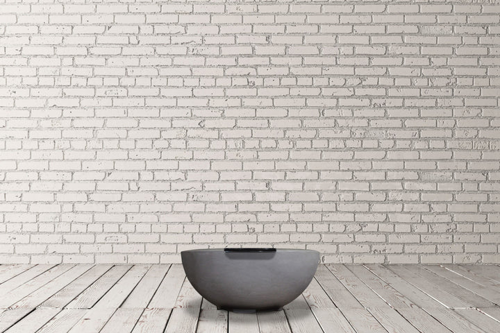 Moderno 2 Fire Bowl – 29" Compact Poolside Concrete Gas Fire Pit (65,000 BTUs, Natural Gas or Propane)