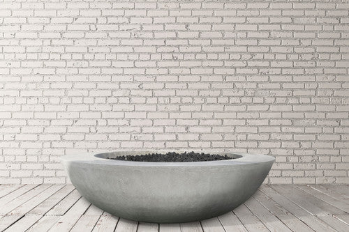 Moderno 70 Outdoor Fire Bowl – 70” Extra-Large Handcrafted Concrete Gas Fire Pit with Optional 14” Rim