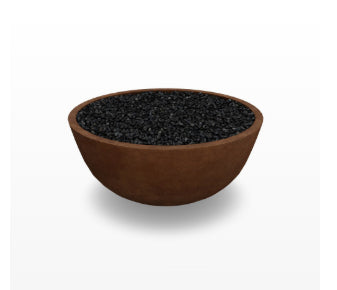 Moderno 1 Fire Bowl – 39" Hand-Crafted Concrete Gas Fire Pit (65,000 BTUs, Propane or Natural Gas)
