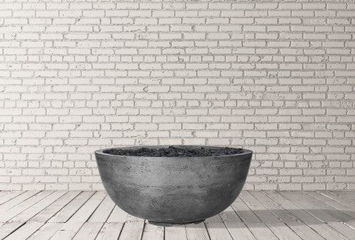 Moderno 1 Fire Bowl – 39" Hand-Crafted Concrete Gas Fire Pit (65,000 BTUs, Propane or Natural Gas)