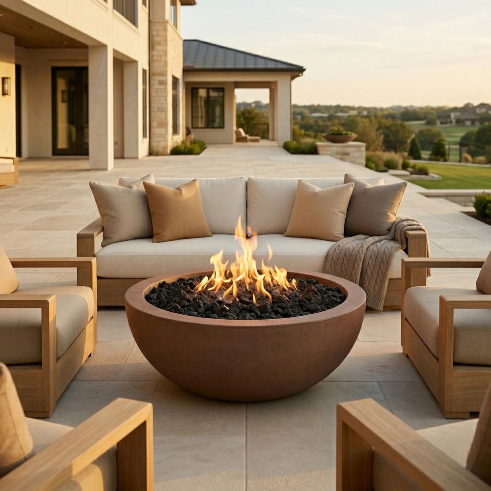 Moderno 4 Fire Bowl – 48” Extra-Large Outdoor Gas Fire Pit with Lightweight Build & Artisan Finish
