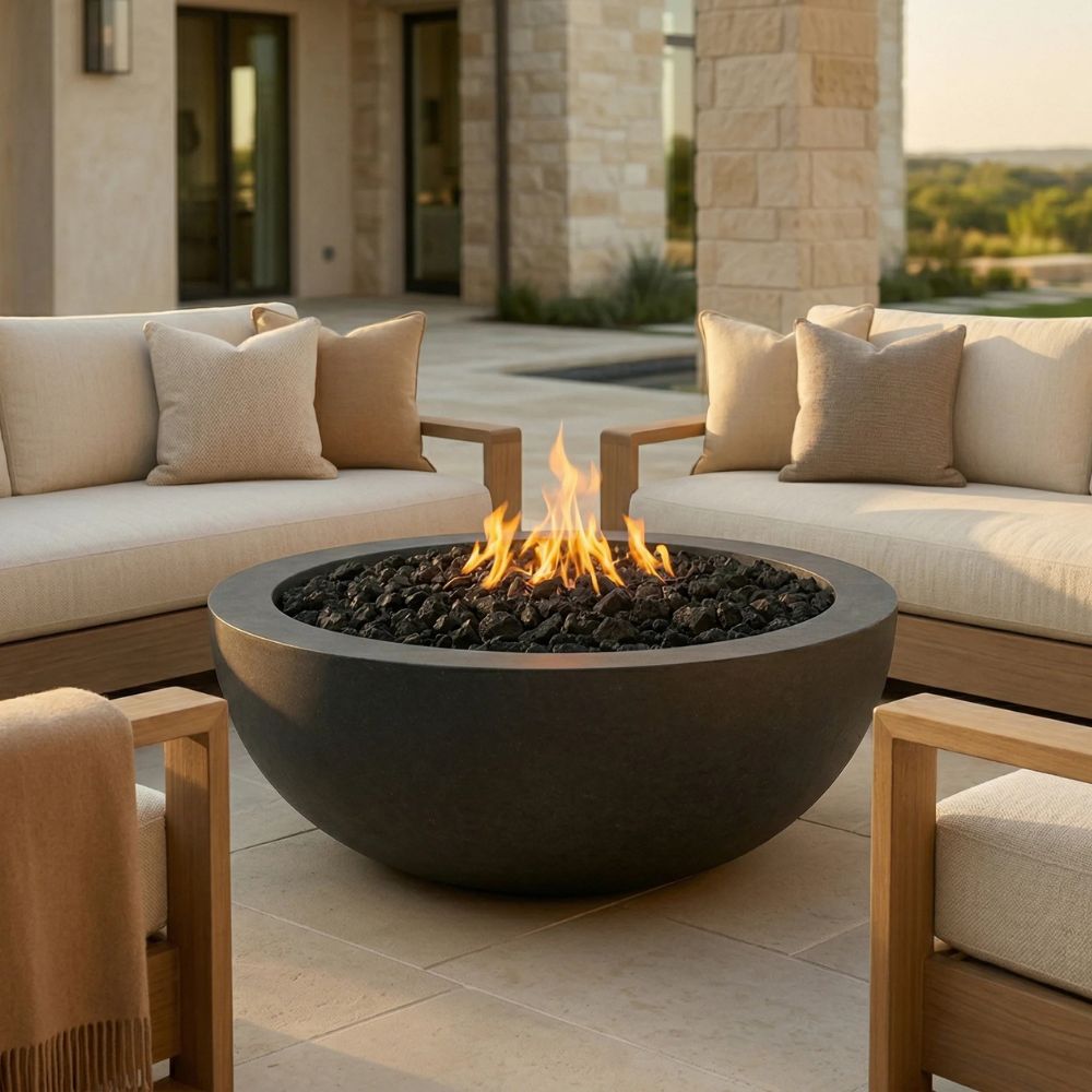 Moderno 4 Fire Bowl – 48” Extra-Large Outdoor Gas Fire Pit with Lightweight Build & Artisan Finish