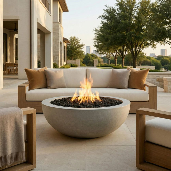 Moderno 4 Fire Bowl – 48” Extra-Large Outdoor Gas Fire Pit with Lightweight Build & Artisan Finish