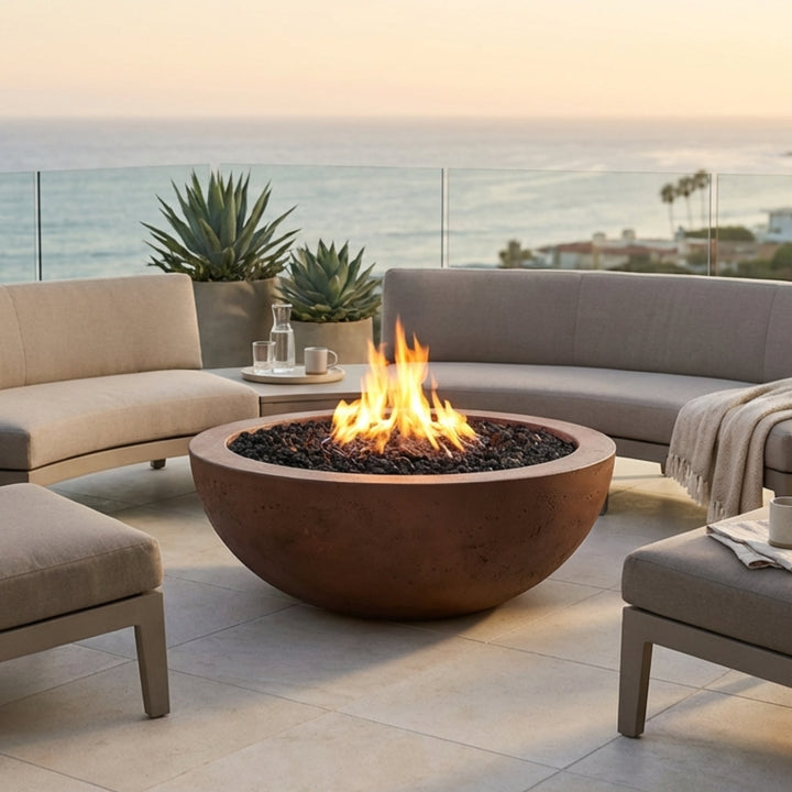 Moderno 4 Fire Bowl – 48” Extra-Large Outdoor Gas Fire Pit with Lightweight Build & Artisan Finish