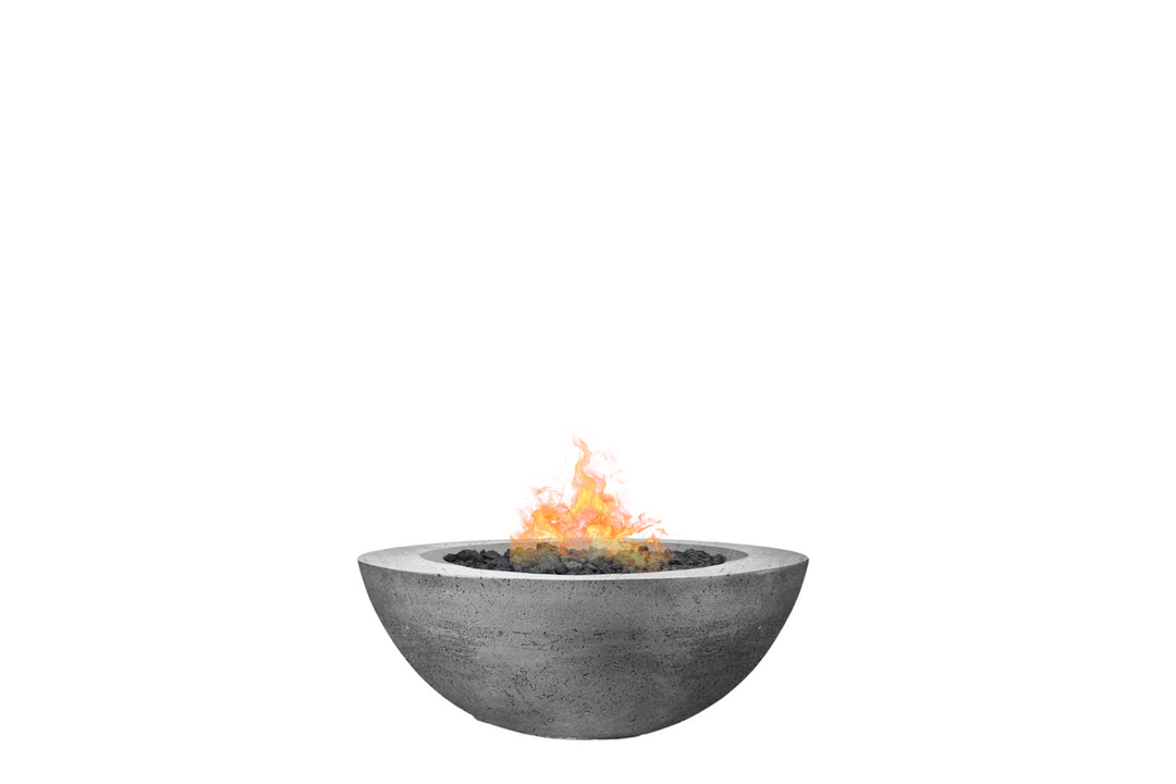 Moderno 6 Outdoor Fire Bowl – 39” Wide Rim Concrete Gas Fire Pit with 5.5” Surface Edge