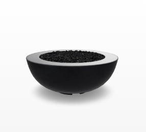 Moderno 6 Outdoor Fire Bowl – 39” Wide Rim Concrete Gas Fire Pit with 5.5” Surface Edge