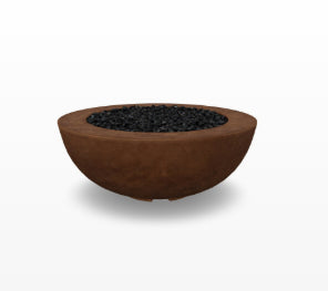 Moderno 6 Outdoor Fire Bowl – 39” Wide Rim Concrete Gas Fire Pit with 5.5” Surface Edge