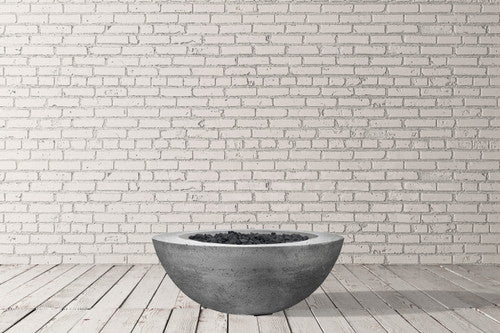 Moderno 6 Outdoor Fire Bowl – 39” Wide Rim Concrete Gas Fire Pit with 5.5” Surface Edge