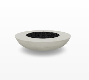 Moderno 70 Outdoor Fire Bowl – 70” Extra-Large Handcrafted Concrete Gas Fire Pit with Optional 14” Rim