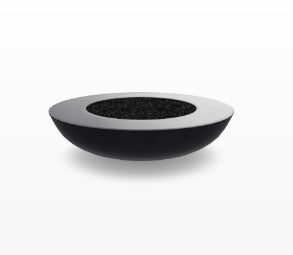 Moderno 70 Outdoor Fire Bowl – 70” Extra-Large Handcrafted Concrete Gas Fire Pit with Optional 14” Rim
