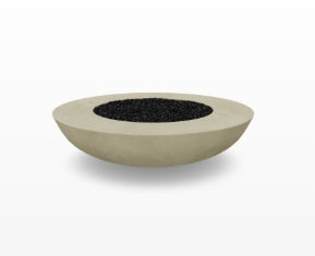 Moderno 70 Outdoor Fire Bowl – 70” Extra-Large Handcrafted Concrete Gas Fire Pit with Optional 14” Rim
