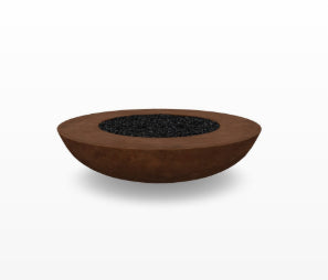 Moderno 70 Outdoor Fire Bowl – 70” Extra-Large Handcrafted Concrete Gas Fire Pit with Optional 14” Rim