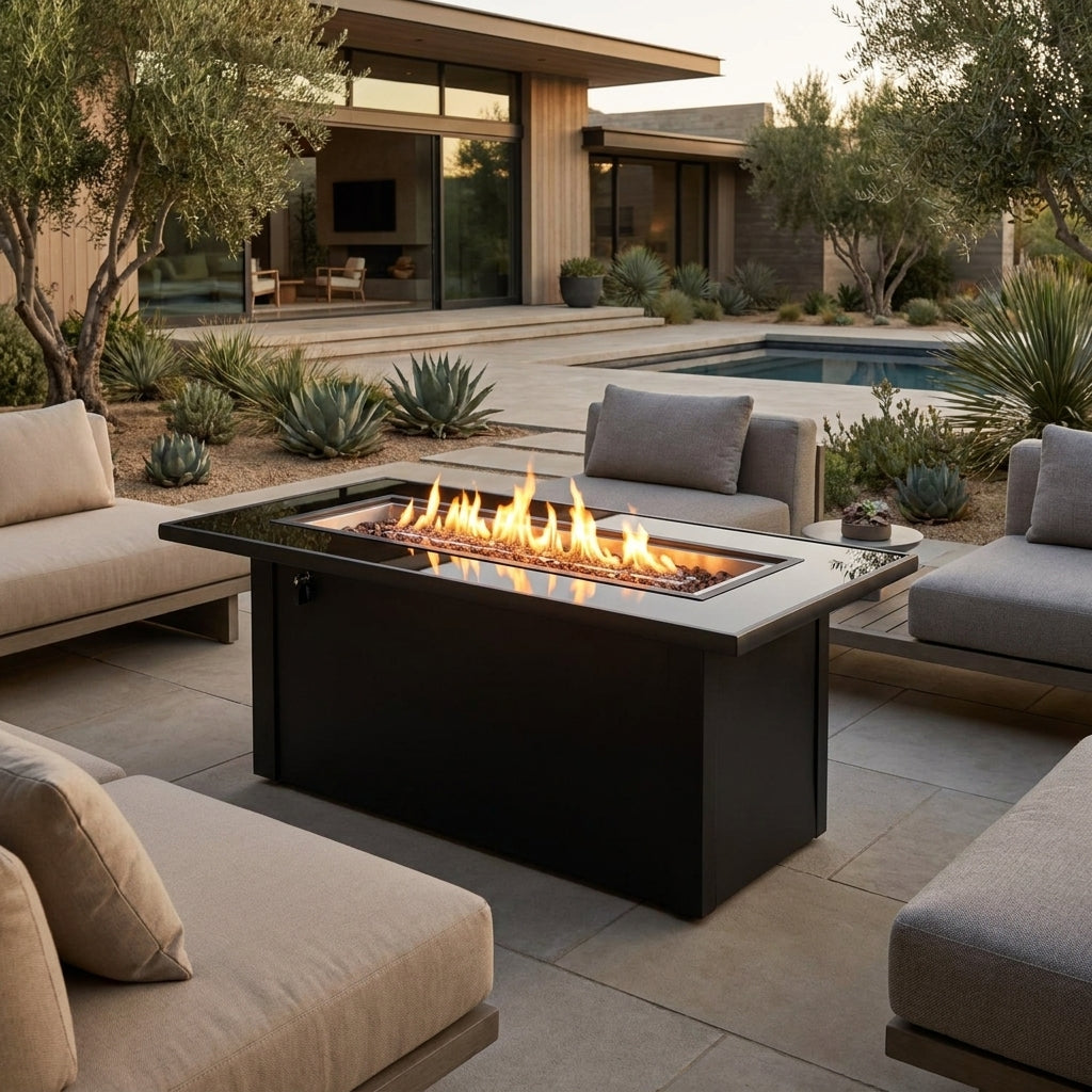Outdoor Greatroom - Monte Carlo Linear Gas Fire Pit Table