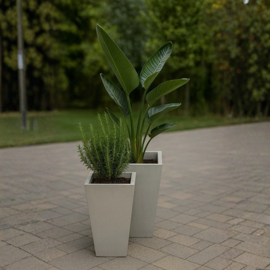 Napoli Concrete Planter – Modern Outdoor Elegance in Two Sleek Sizes