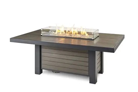 Kenwood Linear Dining Height Gas Fire Pit Table – 80" Rectangular Fire Table