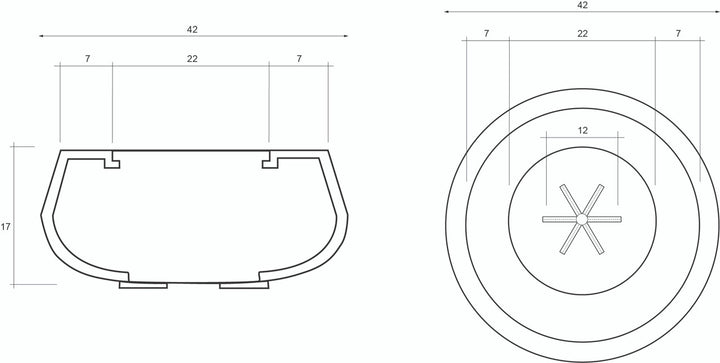 Oasis Fire Bowl – 42" Round Concrete Gas Fire Pit with Sloped Straight Edge (65,000 BTUs, Propane/Natural Gas)