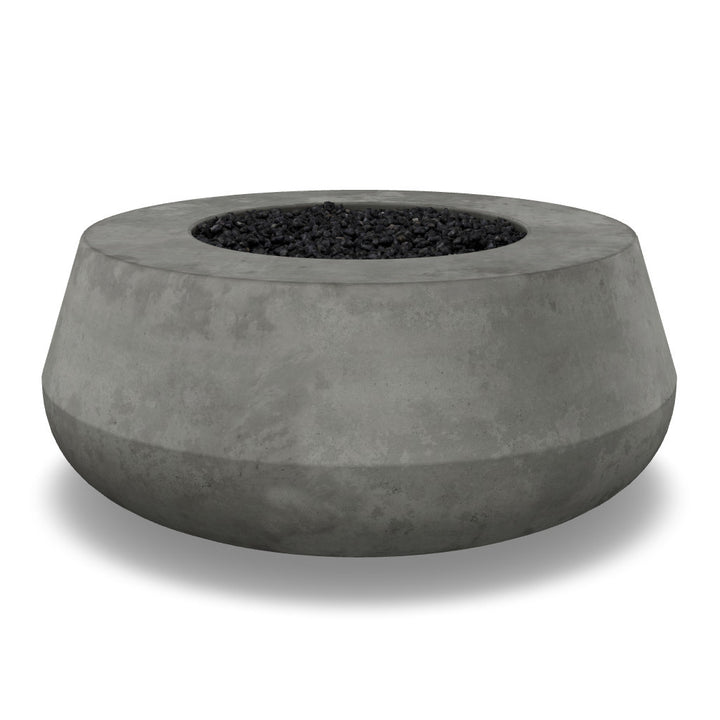 Oasis Fire Bowl – 42" Round Concrete Gas Fire Pit with Sloped Straight Edge (65,000 BTUs, Propane/Natural Gas)