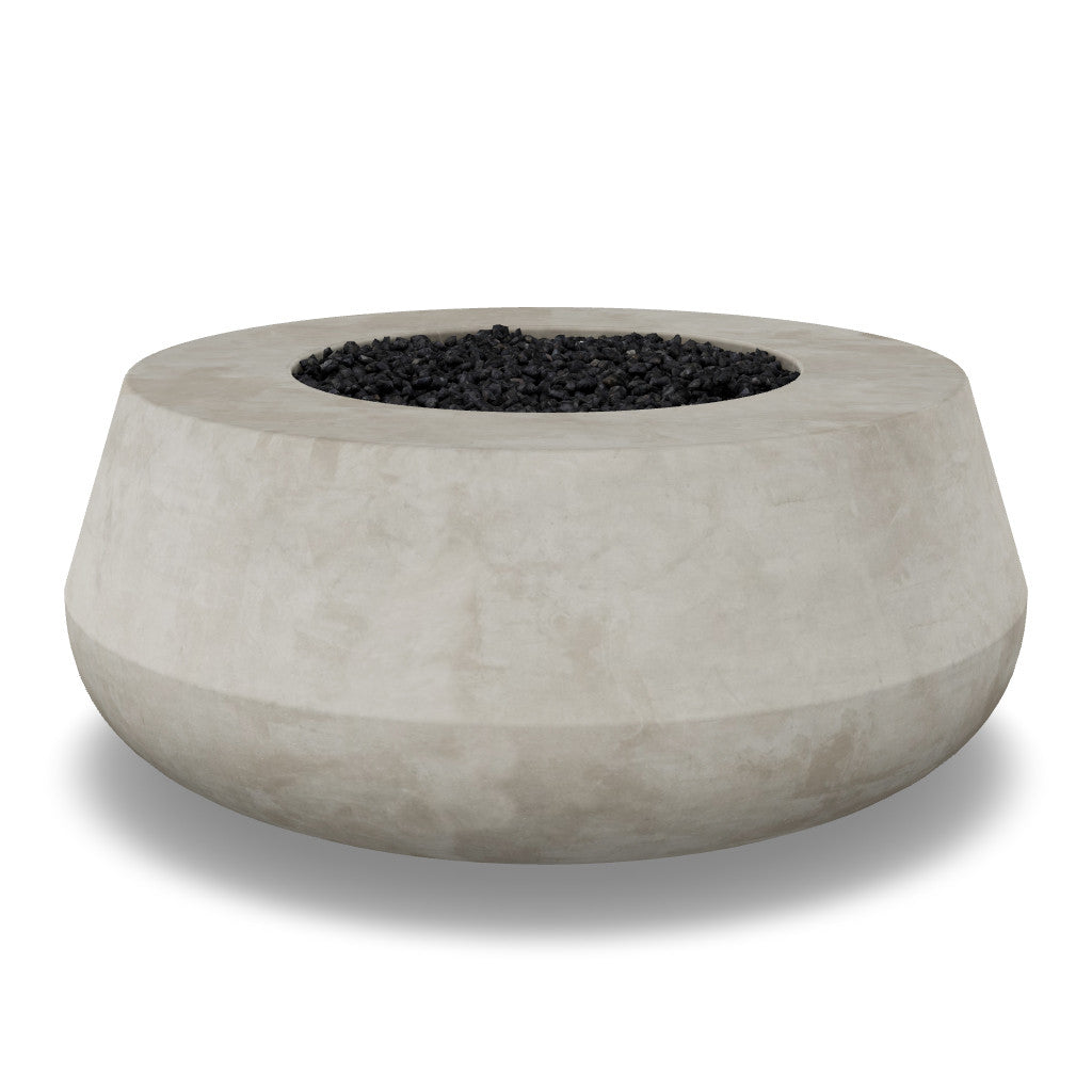 Oasis Fire Bowl – 42" Round Concrete Gas Fire Pit with Sloped Straight Edge (65,000 BTUs, Propane/Natural Gas)