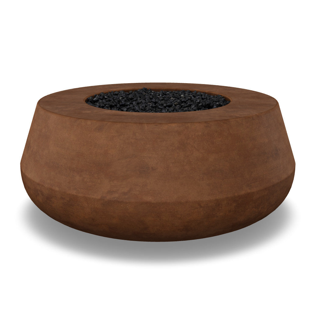 Oasis Fire Bowl – 42" Round Concrete Gas Fire Pit with Sloped Straight Edge (65,000 BTUs, Propane/Natural Gas)