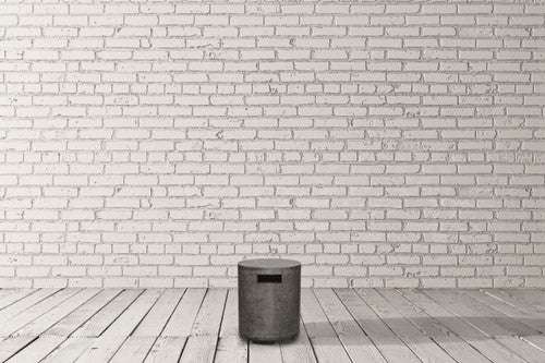 Orinda 15" Round Propane Tank Cover & Outdoor Side Table – Handcrafted Pewter Finish