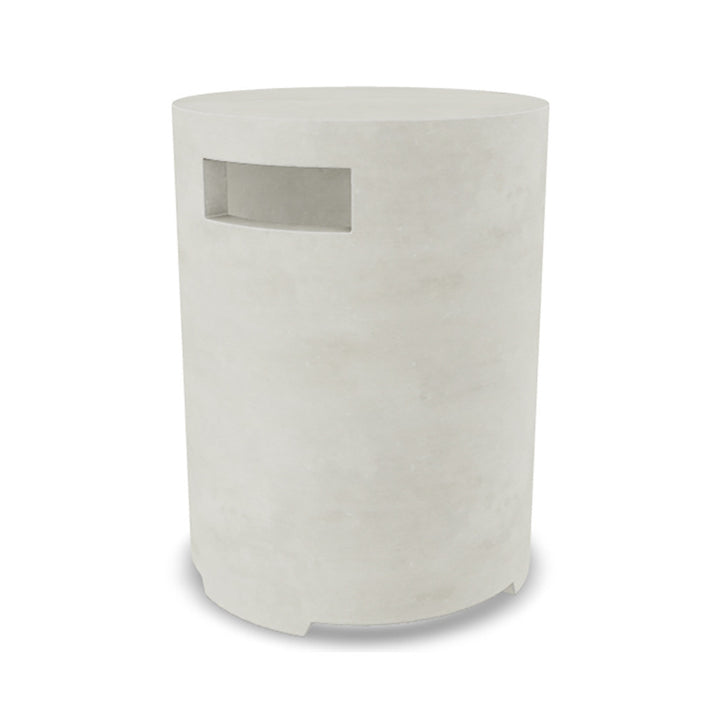 Orinda 15" Round Propane Tank Cover & Outdoor Side Table – Handcrafted Pewter Finish